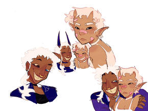 Art of my ocs, Dijanori, and her sister, Demona. [detailed; colored sketch]